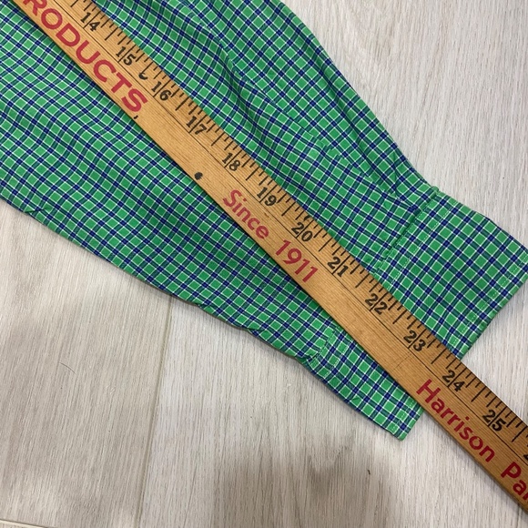 Ralph Lauren Polo Classic Fit Green & Blue Long-sleeve Button Down Mens  15.5 - Picture 8 of 9